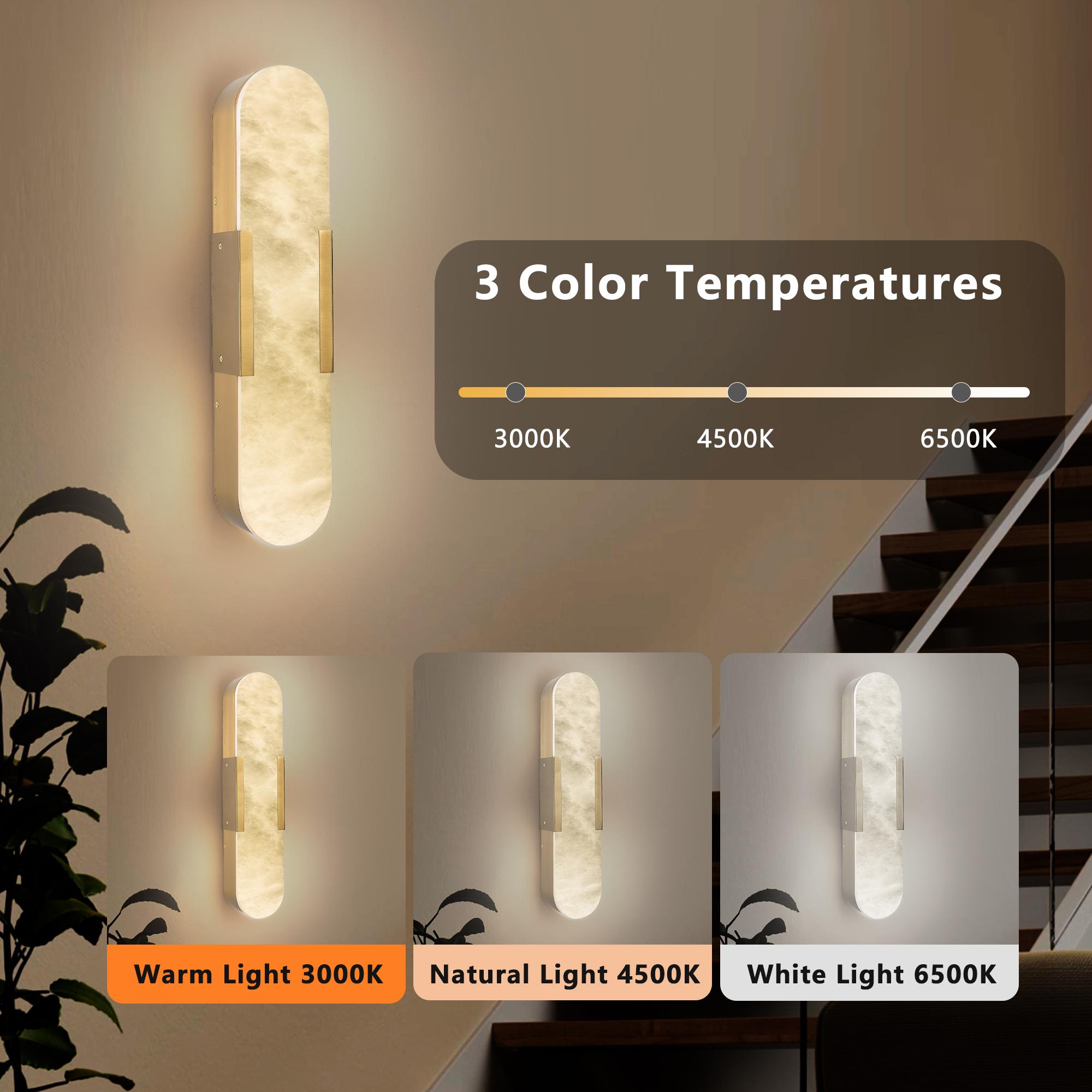 Set of 2 Luxury Gold Marble Wall Sconces, Modern Natural Stone Wall Light Fixtures with Elegant Design for Bathroom, Bedroom, Living Room, Hallway & Vanity Decor