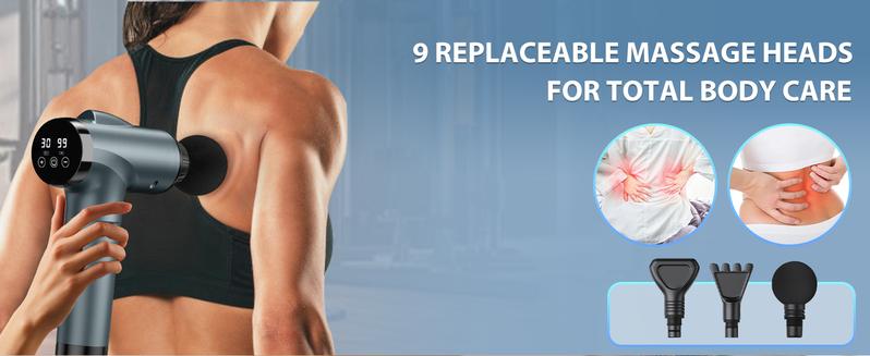 30 Speed Deep Tissue Massage Gun (M68-7) - 9 Heads for Knee Foot Neck Back, Massage Device for Pain Relief & Recovery, Perfect Gift