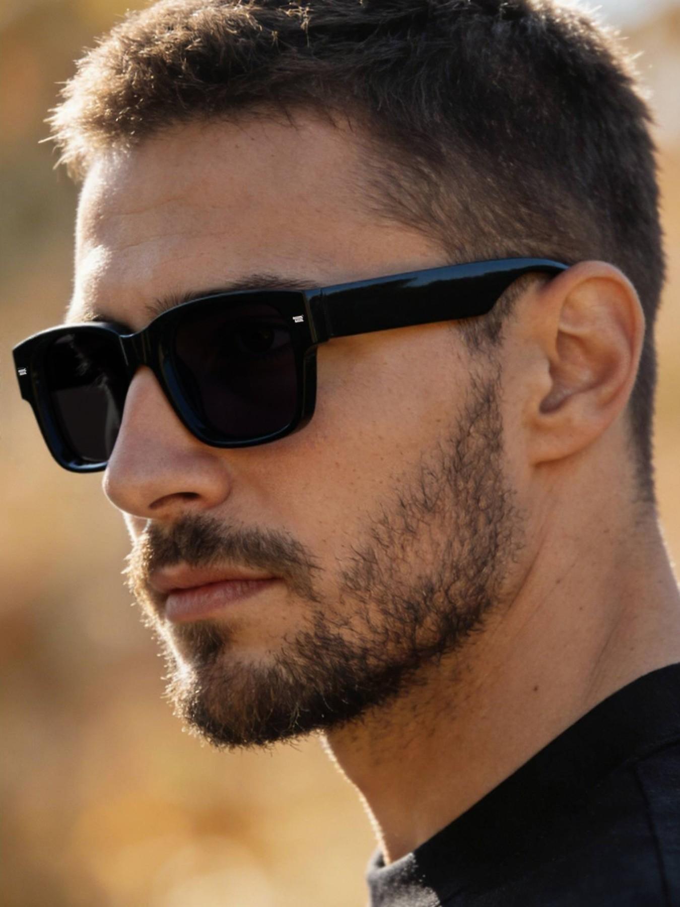 Men's Classic Square Frame Sunglasses, Lightweight Comfortable Fit, UV Protection, Ideal for Outdoor Sports, All Seasons, High Quality Sunglasses