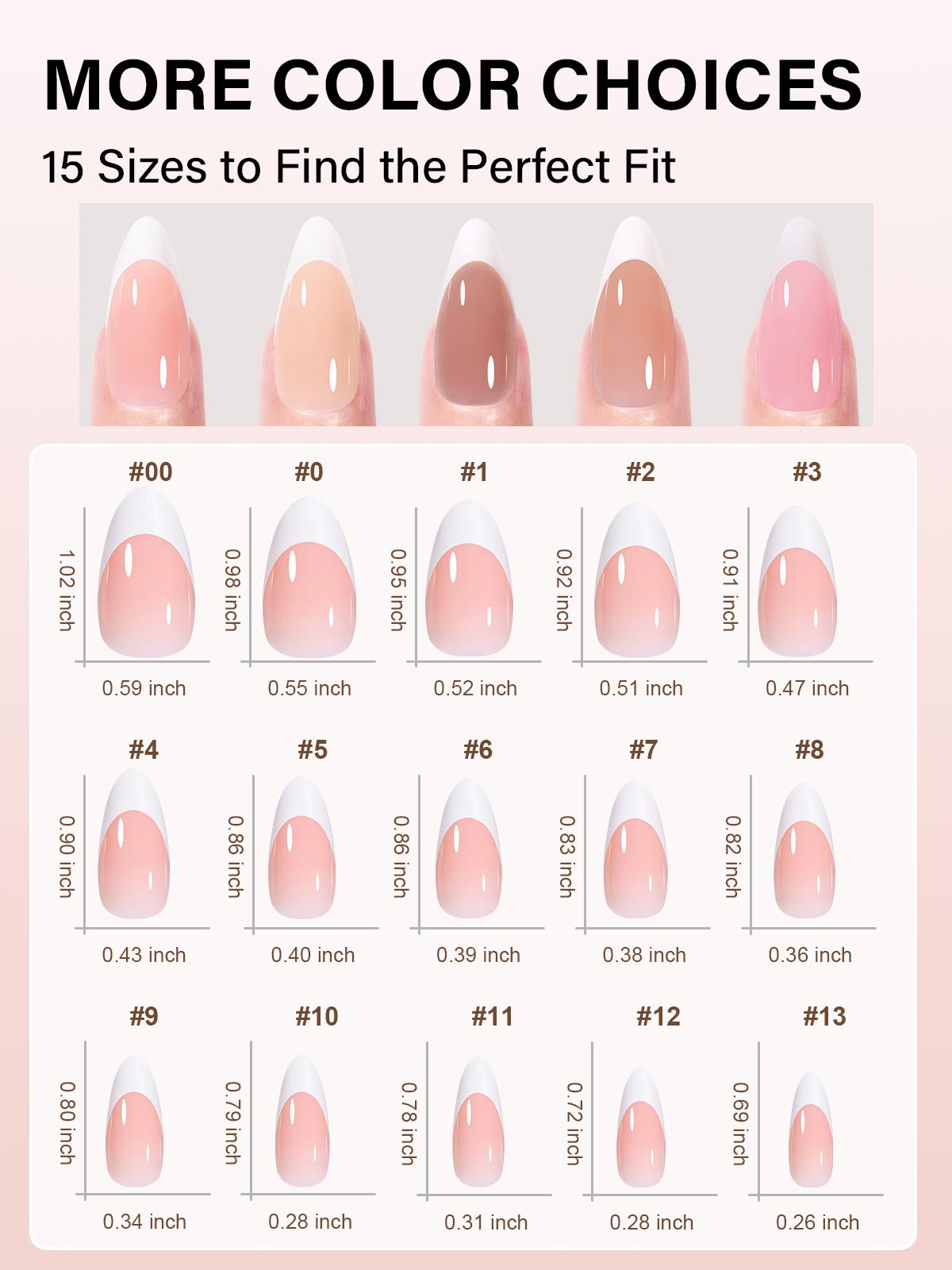 Aillsa Almond French Tip Press on Nails - 180pcs Classic Nude Brown Pink Full Cover Soft Gel Nail Tips Natural False Nails 15 sizes Easy to Wear Soak Off Acrylic presson Nails Extensions Comfortable Fit DIY Summer Nail Art at home dealsforyoudays