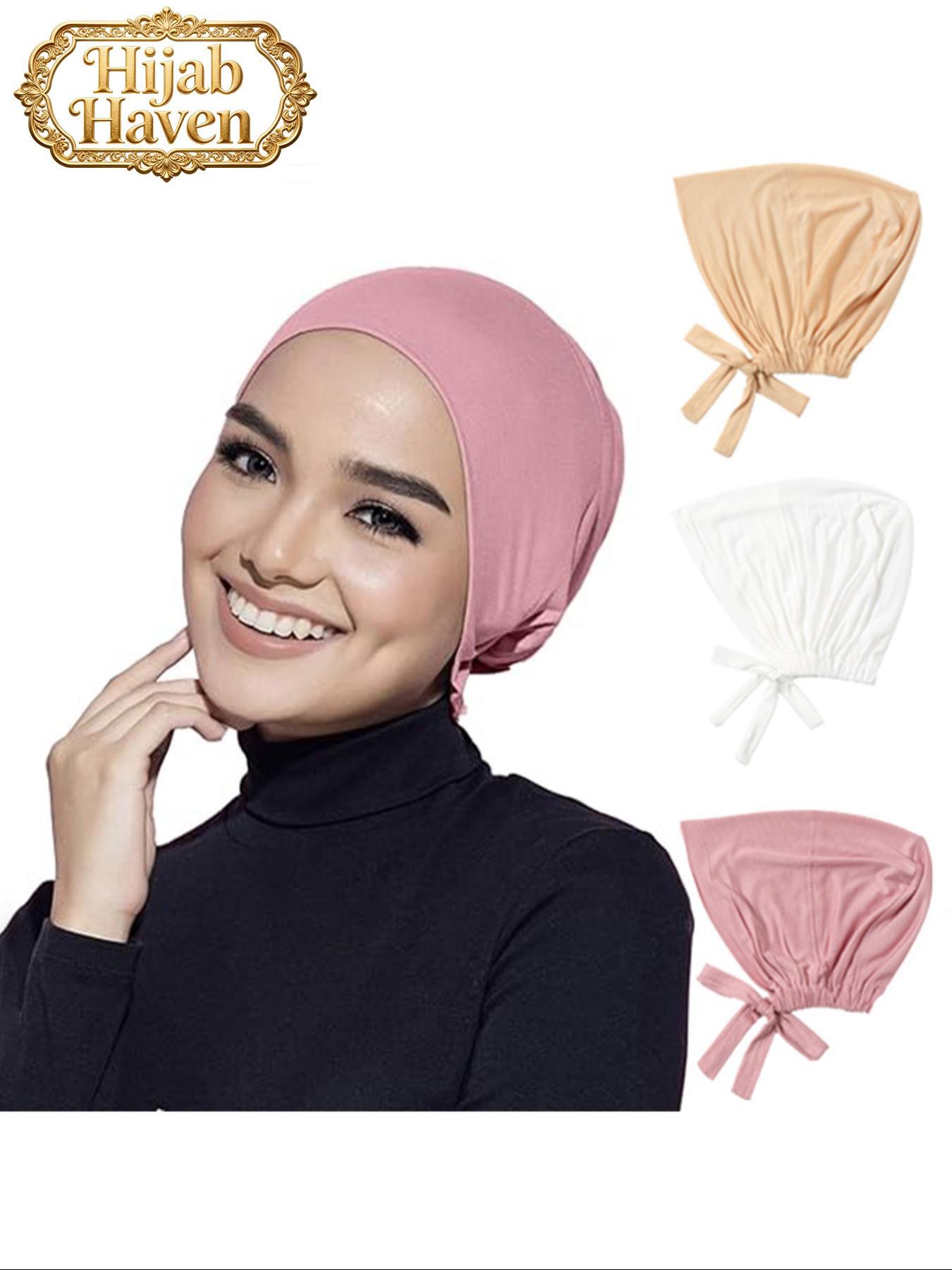 3pcs Satin Inner Caps for Hijab Wearers, Breathable Hair Care Accessories, Promote Scalp Health and Hair Growth, Jersey Hijabs for Various Occasions