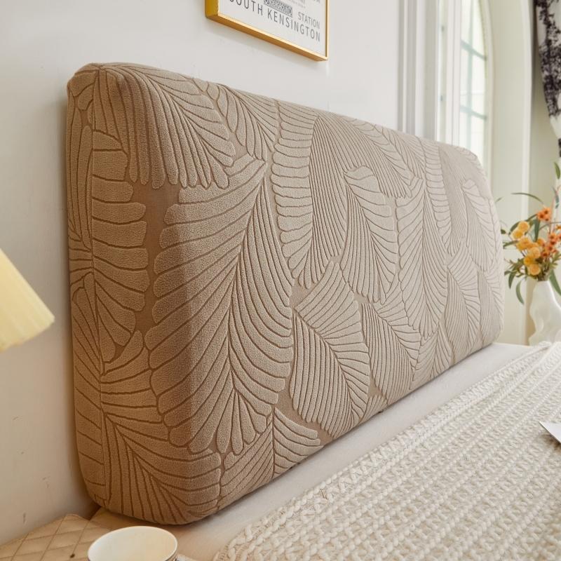1pc Modern Minimalist Large Leaf Pattern Headboard Cover, All-Around Dustproof & Stain-Resistant, Soft Washable Universal Headboard Protector