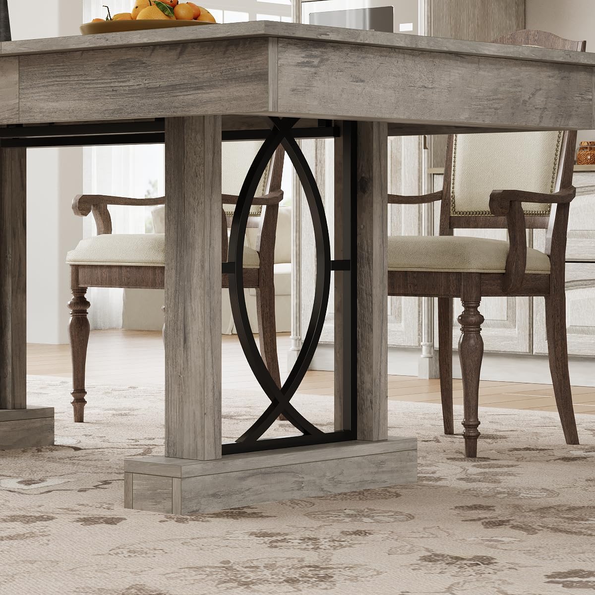 【 only Table 】71-Inch Rectangular Dining Table with Two Drawers, Wooden Kitchen Table w/Large Tabletop & Sturdy Frame, Large Dining Table for 6-8 with Double Pedestal, for Dining Room, Office 【 only Table 】71-Inch Rectangular Dining Table with Two Drawers, Wooden Kitchen Table w/Large Tabletop & Sturdy Frame, Large Dining Table for 6-8 with Double Pedestal, for Dining Room, Office