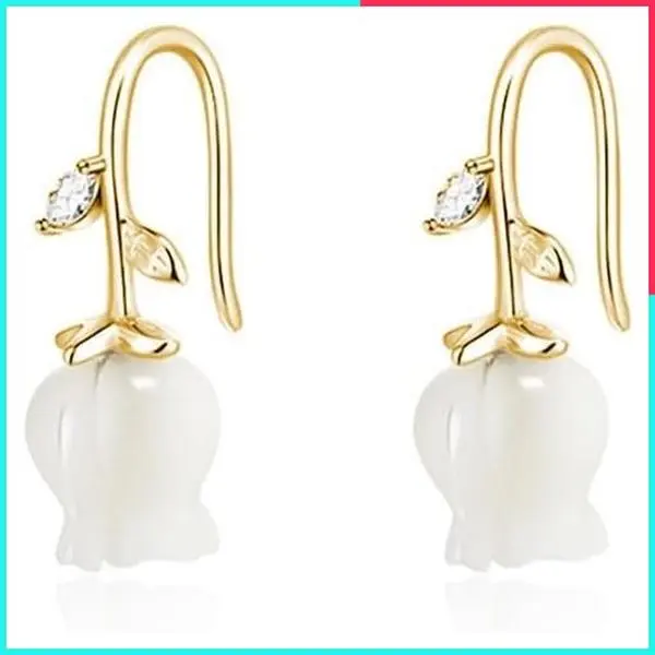 Solid 925 Sterling Silver Flower Crawler Cuff Wrap Climber Earrings for Women Teens