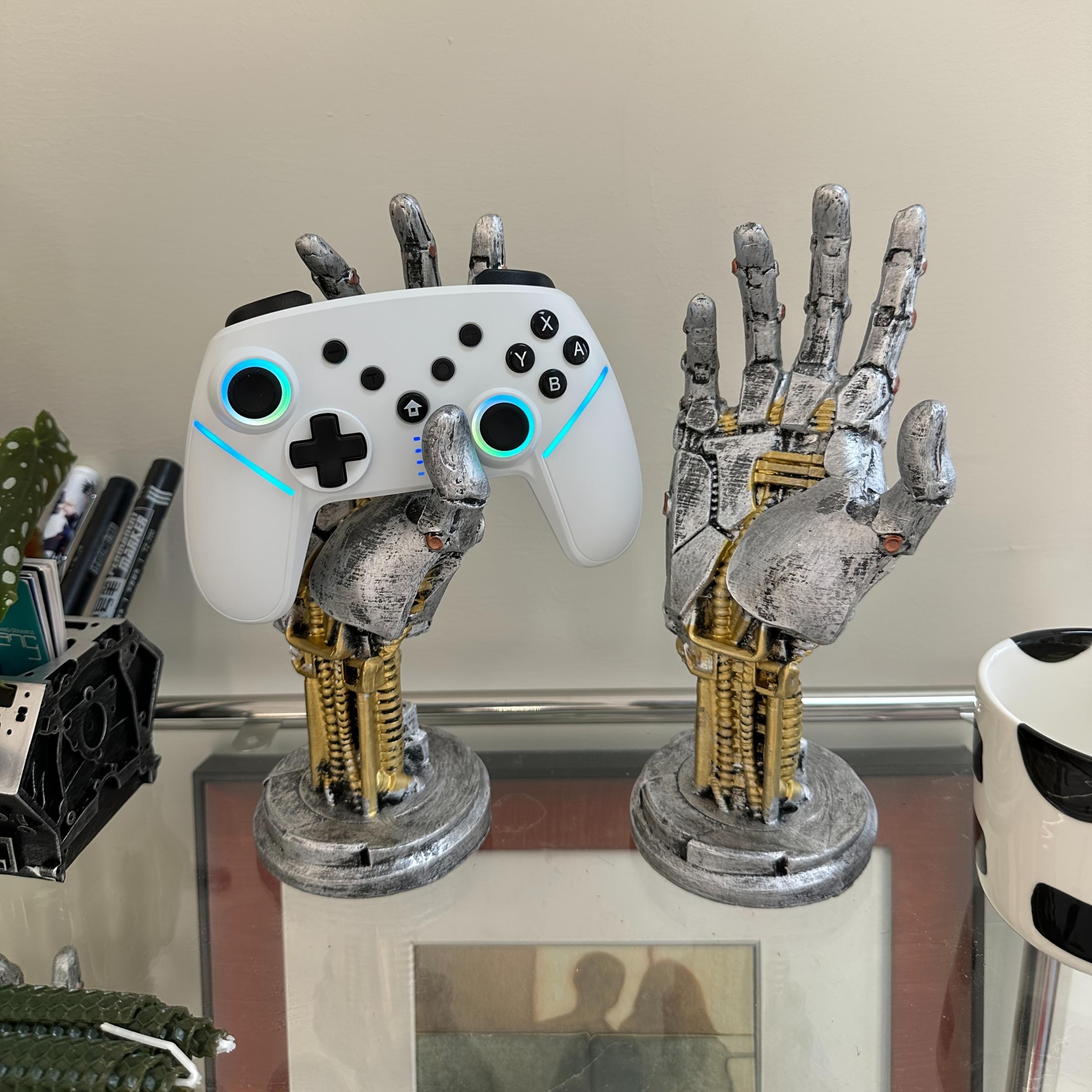 1PC Cyberpunk 3D Printed Game Controller Stand 🕹️ - Adjustable ABS Desk Organizer for Controllers/Phones, Multi-Functional Gamer Accessory, Black Friday Deal: Ideal Halloween & Back-to-School Gift 🎁