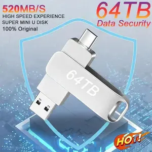 64TB USB 3.2 Flash Drives High Speed Transfer Metal Pendrive Memory Card Pendrive Flash Disk Memoria Waterproof Stick 2026 New