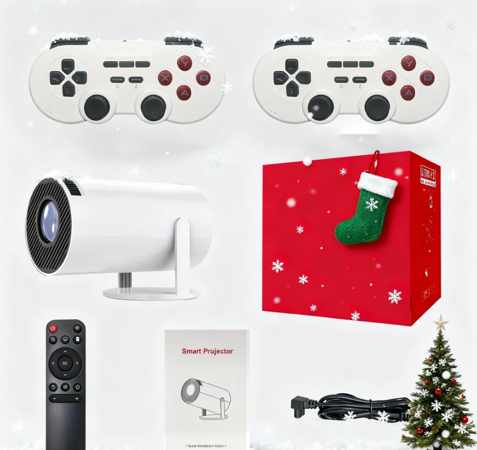 A TV game console with projection function supports multiple simulators, dual controller configuration, Hall joystick+mechanical buttons, Halloween party gift, your Christmas gift - give two controllers - Christmas gift