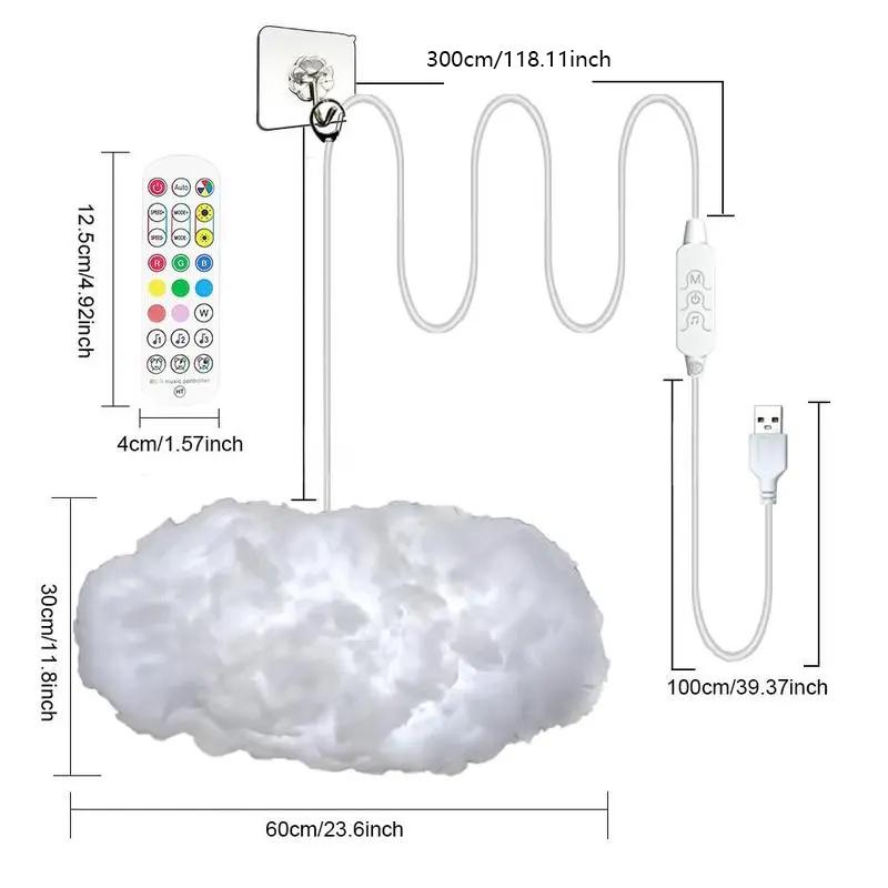 🎄Smart 3D Cloud LED Light | Color Changing & Music Sync Lights | Room Decor for Christmas, Halloween | USB Powered Family DIY Fun✨