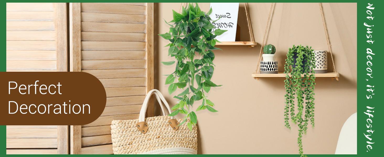 Outdoorfun 4 Packs Fake Plants Hanging with Pots Artificial Ivy Vine Faux Eucalyptus Hanging Plants, Boston Fern, String of Pearls for Home Room Wall Shelf Indoor Outdoor Decor Outdoorfun 4 Packs Fake Plants Hanging with Pots Artificial Ivy Vine Faux Eucalyptus Hanging Plants, Boston Fern, String of Pearls for Home Room Wall Shelf Indoor Outdoor Decor