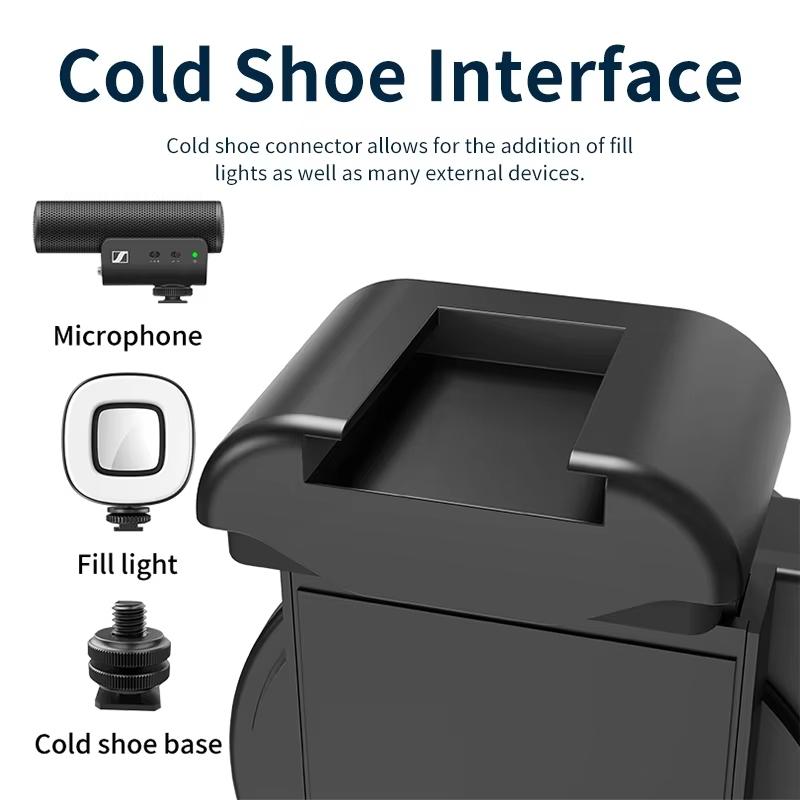 Magnetic Phone Selfie Stick Holder with Camera Bluetooth-compatible Remote Shutter, Adjustable Light, 1/4 Screw Hole, Compatible with Android iPhone