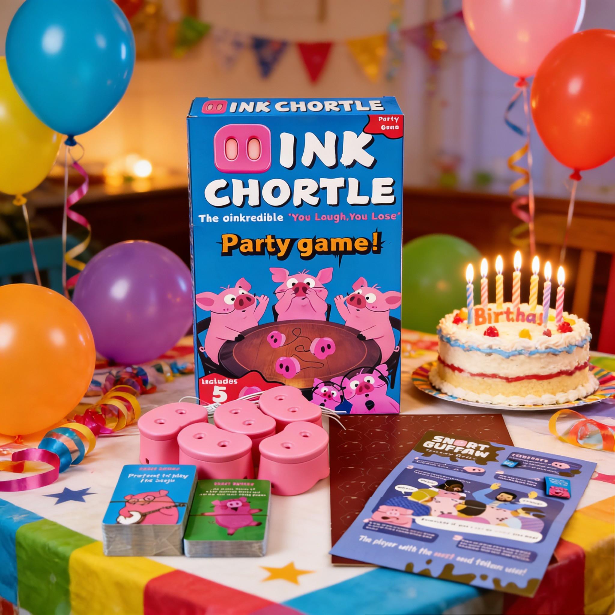 Snort Challenge Game, Family Fun Party Game, Includes 150 Cards & 5 Pig Noses, Suitable for 4-8 Players, Laughing & Sneezing Rules