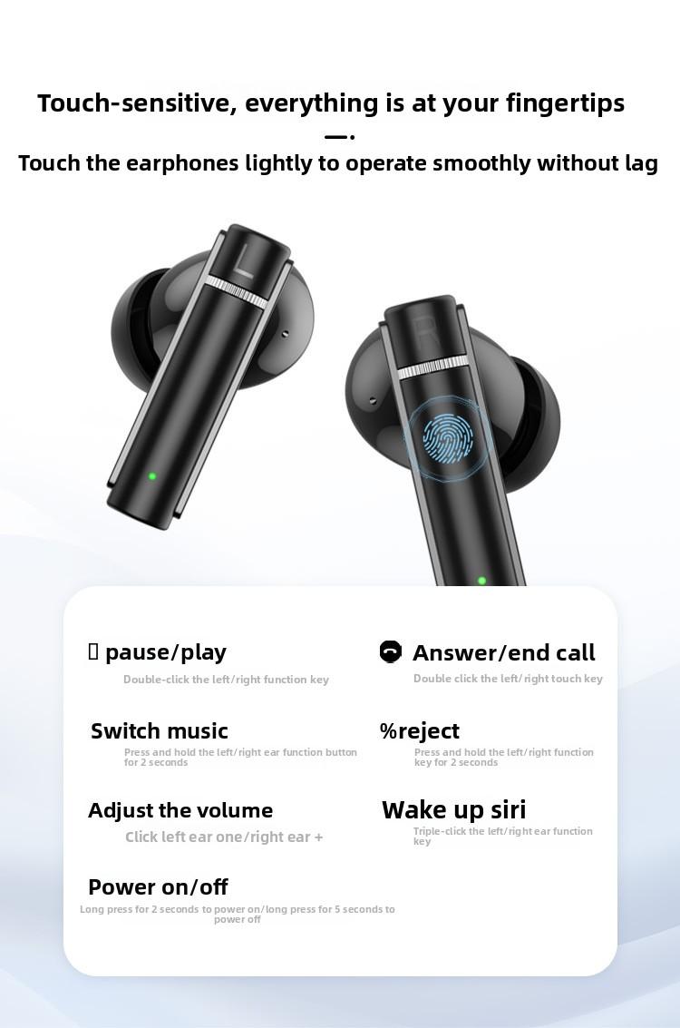 Intelligent noise reduction in-ear wireless digital display binaural stereo bass bluetooth headset Deep Earbuds