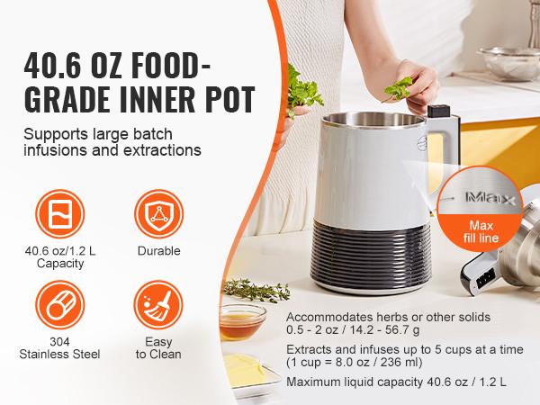 VEVOR Butter Maker Machine, 6 Functions Herbal Infuser, Magic Butter Machine Oil Infusion Machine with Customizable Temperature And Time, Herbal Recipe Book All Accessories Included