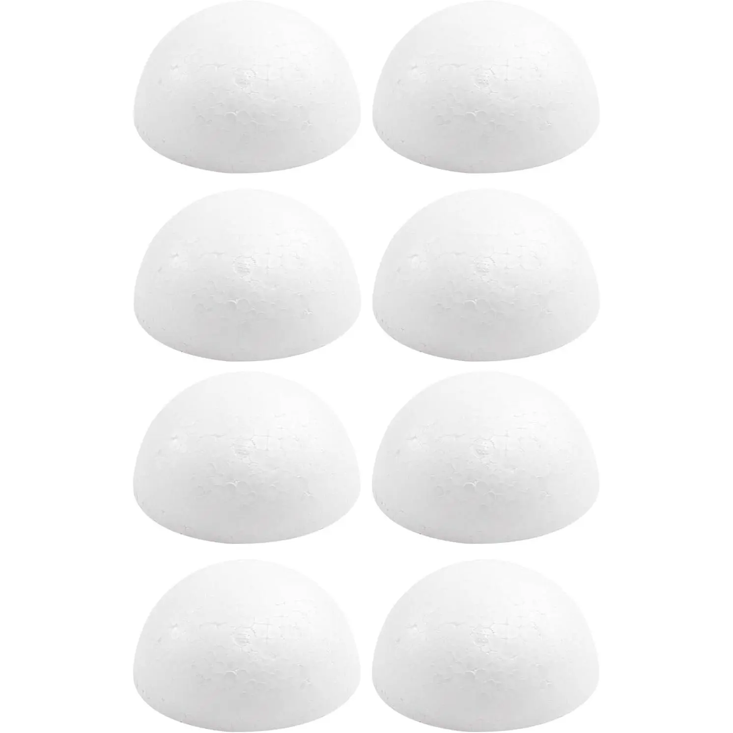 8PCS 4 Inches White Half Round Hemispherical Polystyrene Foam Balls Craft Supplies for DIY Home Craft Project, Christmas Crafts and Art Decoration