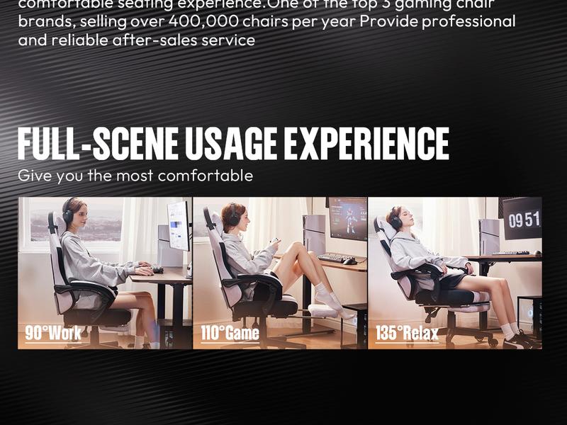 Dowinx Lumbar Massage Support office game Chair, foot pedal ergonomic chain, spring cushion fabric 300 LBS