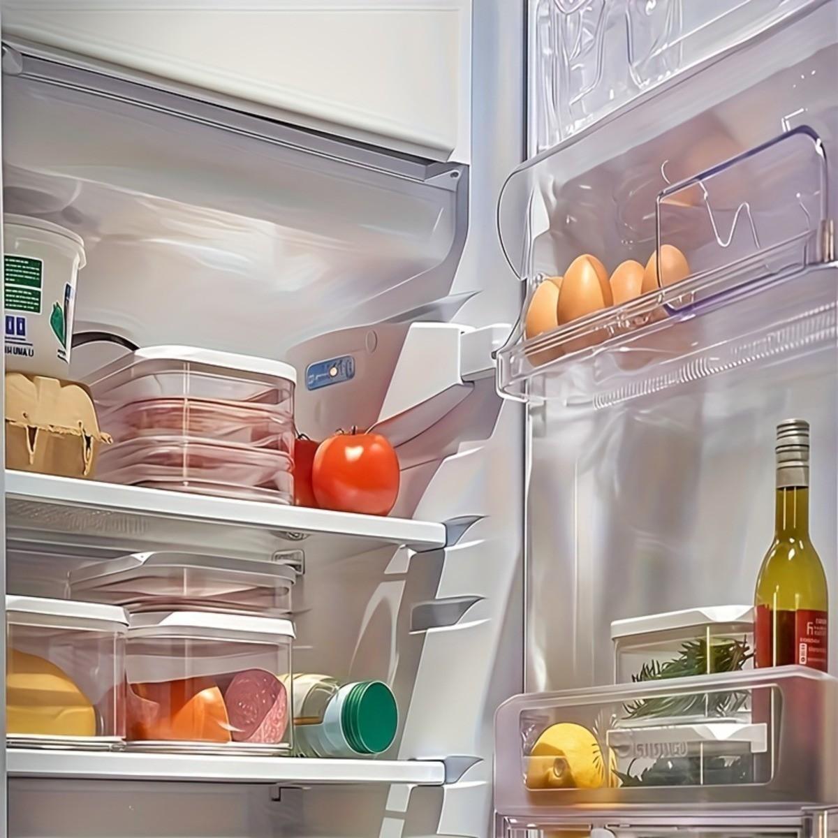 Stackable Food Storage Containers, Reusable Leak-Proof Refrigerator Organizer, Space-Saving Meat Preservation Box for Bacon, Ham, Cheese