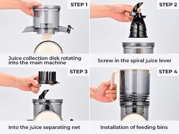 SUSTEAS Smoothie Blender - 600W Juicer Machine with Wide Chute & 3 Speeds - Fast Cleaning, Anti-Leak Design for Fresh Juices & Smoothies