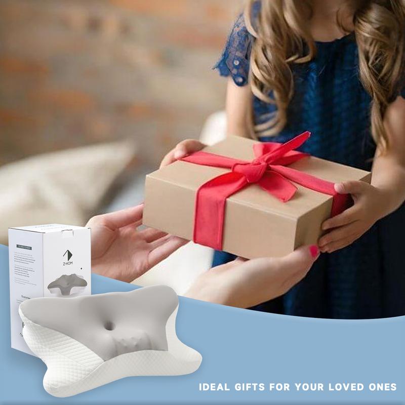 Z-HOM Cervical Pillow for Neck and Shoulder,Contour Memory Foam Pillow,Ergonomic Neck Support Pillow for Side Back Stomach Sleepers with Pillowcase