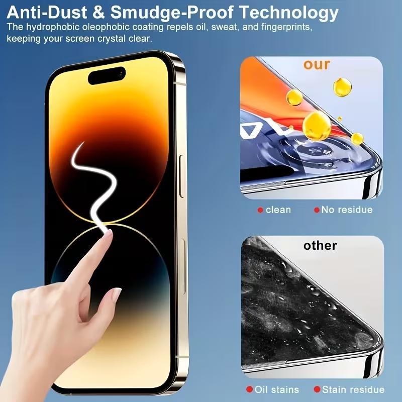 4 Counts Full-Cover Privacy Tempered Glass Screen Protector for iPhone 17 Pro Max, 17 Air, 16 Pro Max, 15 Pro, 16, 15, 14, 13, 12, 11, 16e, Plus, Mini, X, XR and XS Max, 9H Hardness, Ultra HD, Anti-Scratch, Anti-Fingerprint, Anti-Peeping