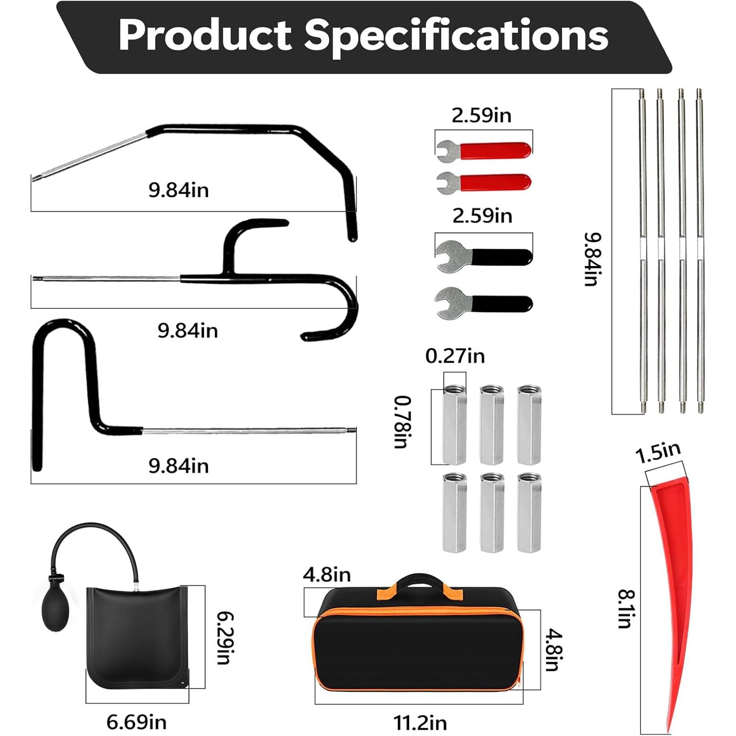 20 count Stainless Steel Repair Tools, 59 inch Portable Repair Tools ...