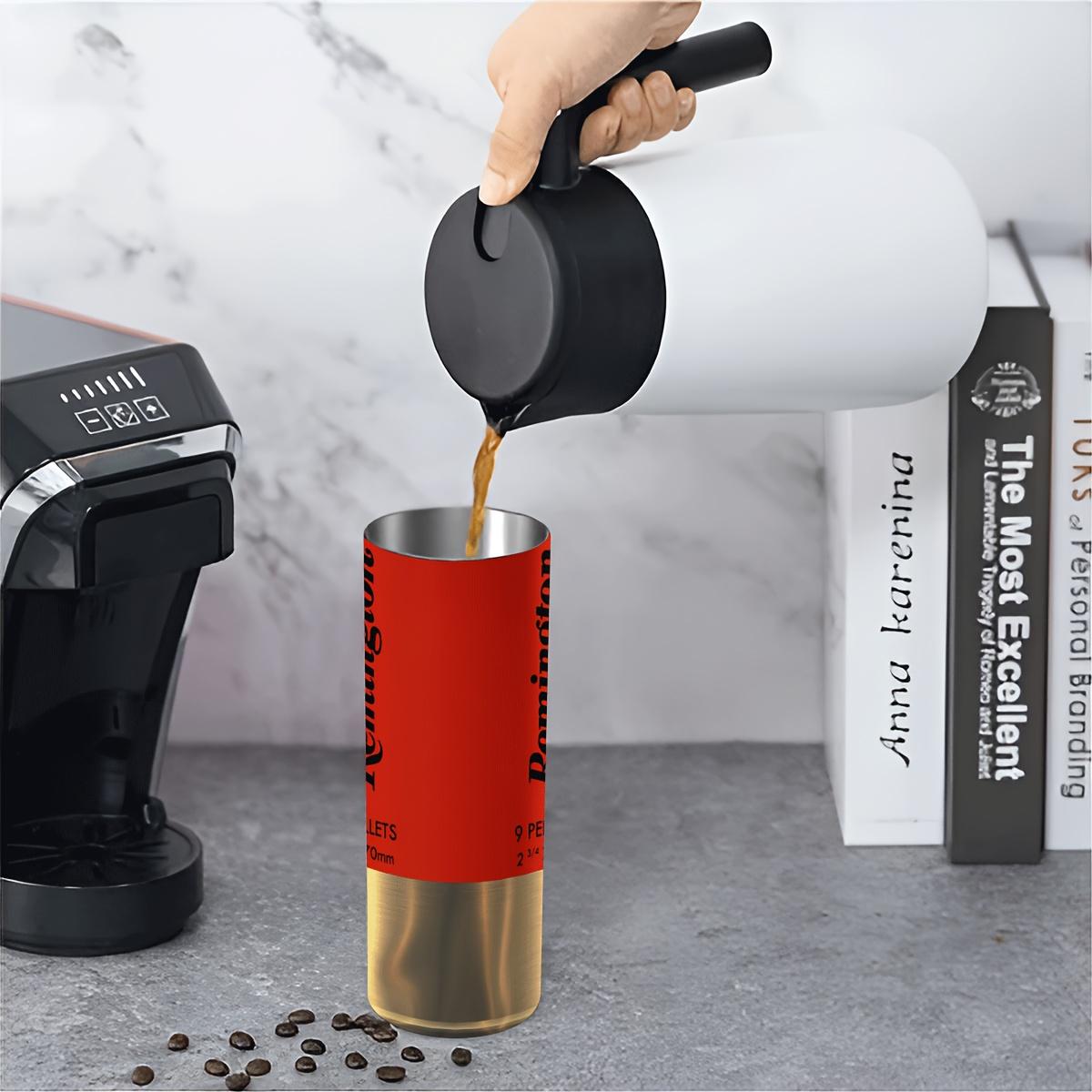 1 Pc 20oz bullet design insulated mug, double wall stainless steel vacuum cup with straw, leak-proof travel thermal tumbler, Insulated travel drinkware, keep warm 12 hours, keep cold 24 hours, gift for men and women, ideal for holiday birthday Christmas