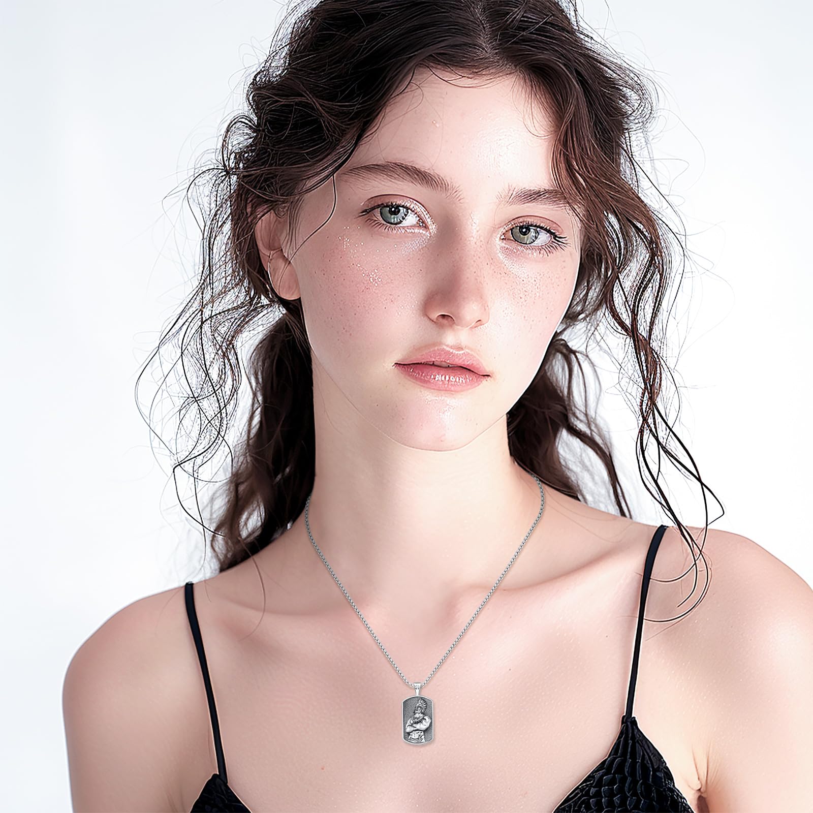 Thanches American Tribal Chief Pendant 925 Sterling Silver Necklace for Men Women Retro Design Vintage Tribal Chief Jewelry Gift