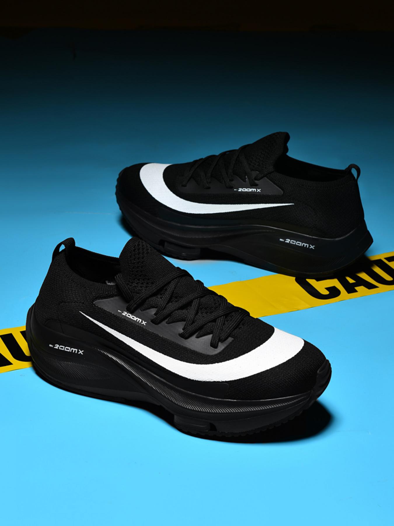 Men Sports Running Shoes Casual Marathon Air Cushion Sneakers Leather Breathable Lightweight Male Comfortable Athletic Nonskid Casual Sneakers Hiking Outdoor Footwear