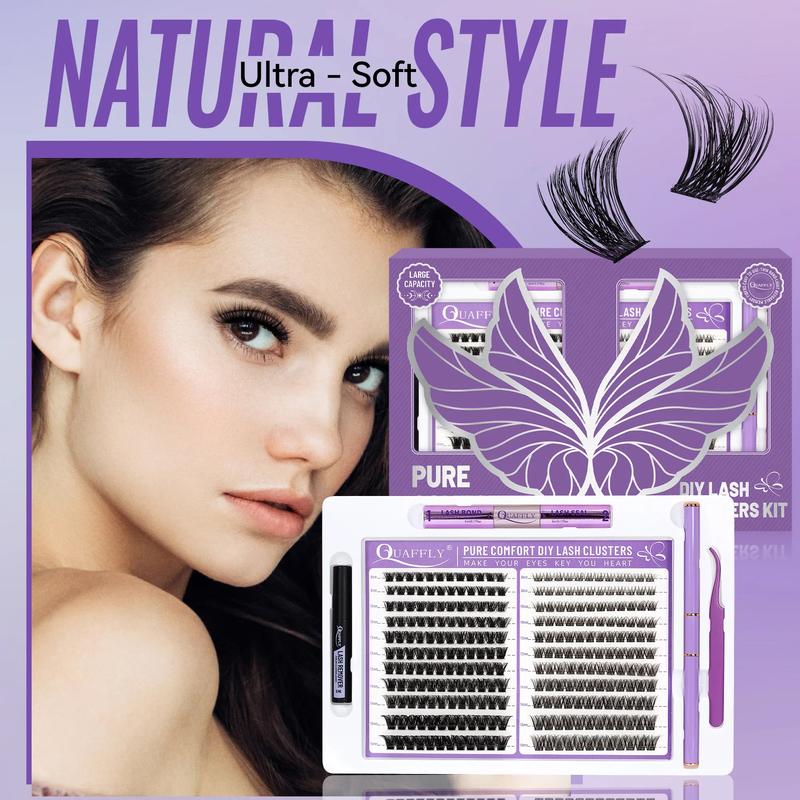 Eyelash Extension Kit, 1 Box Individual False Eyelashes with Eyelash Glue & Tweezers & Brush & Eyelash Remover, Professional Eye Makeup Accessories, Cosmetic