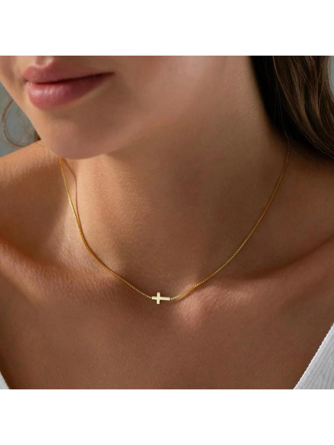 Fashion Cross Pendant Necklace - Unique Design, Sophisticated Look, Long-lasting Color Fastness, Collar Chain, Anti-allergy, Atmosphere-creating Accessory