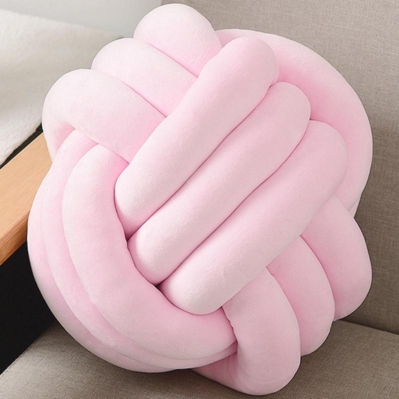 Knot Pillow Ball, 1 Count Geometric Design Throw Pillow, Handmade Crochet Cushion, Christmas Decor Soft Comfortable Supportive Pillow for Home Sofa Bed Decor, Boyfriend Gift, Christmas Gifts, Christmas Decorations, Soft Touch Cushion