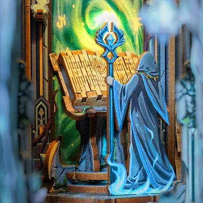 【The Gate of Wonderland】CUTEBEE Book Nook Kit - DIY Miniature House Magic Tiny House Booknook Dollhouse Kit for Adults, Teens, 3D Wooden Puzzle Bookshelf Insert Decor, Gifts for Family and Friends
