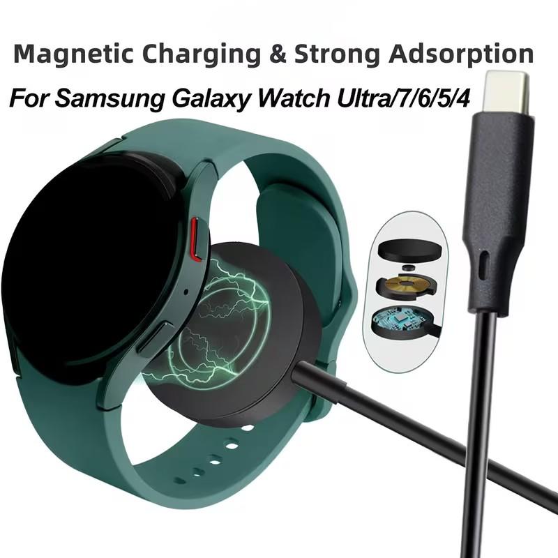 Type C Charger for Galaxy Watch Ultra/7/6/5/4/3, Active 1/2, 6 Classic, Magnetic Charging Cable, No Battery Included