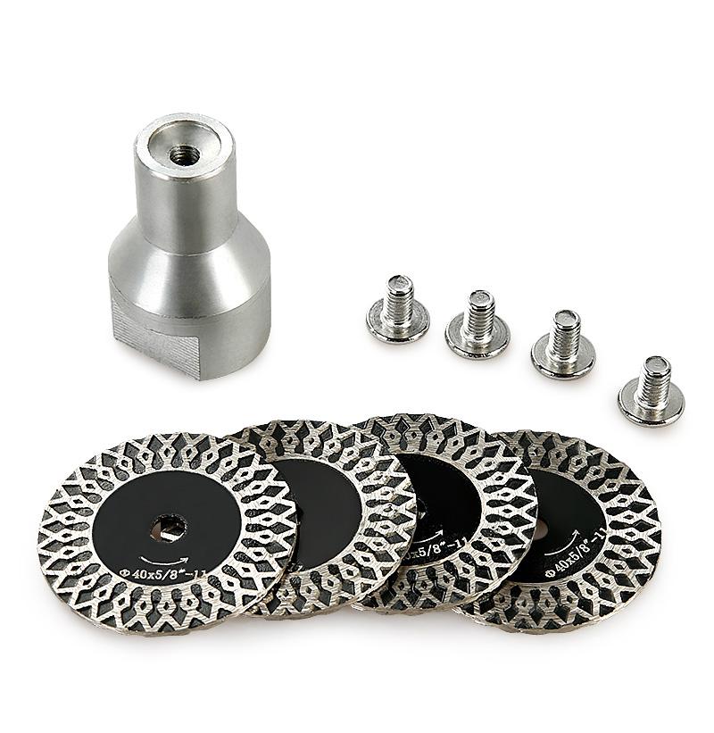 LOZLIN 5PCS 1.5"/40MM Diamond Engraving Blades - Removable Flange for Granite, Marble, Tile & PVC Engraving - Rotary Saw Blades for Stone Lettering, Angle Grinder Carving Grinding Tools