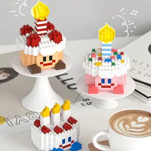 Building Block Cake Birthday Gift, Holiday Building Toy Display Model, Girl Children Assembly Present, Fun Educational Kids Toy, Creative Building Blocks