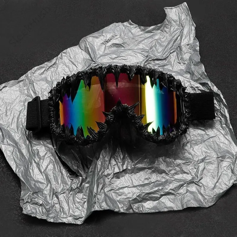 Punk Irregular Handmade Sporty Sunglasses - 1-Size Unisex Windproof Sports Eyewear for Skiing, Cycling Smart Leather Luggage Tag with Tracker Outdoor Eyewear Sports Biking Sunglasses