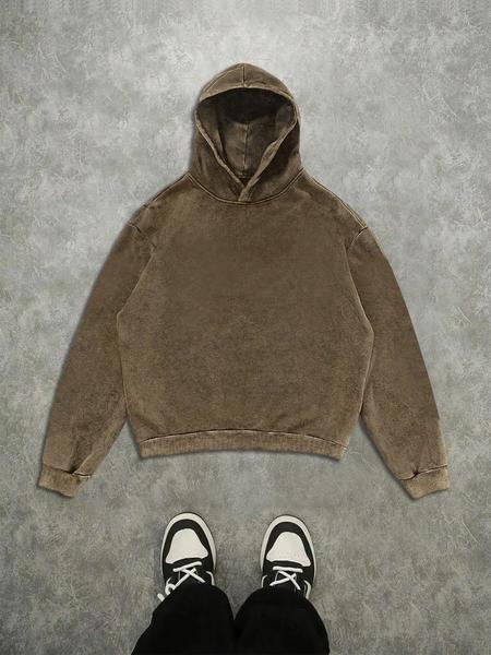 Trendy Casual Hoodie with Jesus Silhouette Print, Vintage Wash Craftsmanship, High-Quality Fabric, Loose Fit, Autumn Wear Trendy Casual Hoodie with Jesus Silhouette Print, Vintage Wash Craftsmanship, High-Quality Fabric, Loose Fit, Autumn Wear