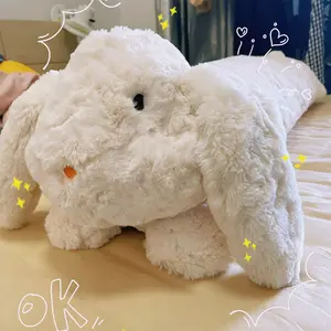 1pc Cute cartoon rabbit long animal pillow, leg clip sleep cushion, accompanying comfortable sleep, side lying support pillow, birthday, Valentine's Day, festival gift, Soft Stuffed, soft and breathable