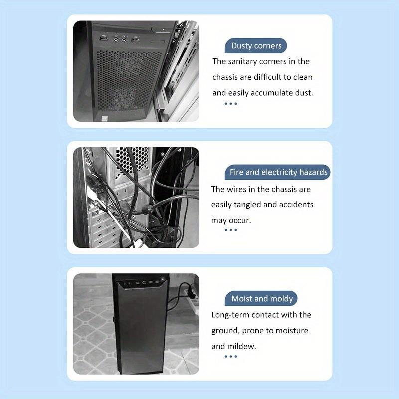 PC Tower Stand, Adjustable Computer Case Holder for Office, Printer Tray and Portable Cpu Cart, Laptop Desk Cart, Suitable for Desktop, Printer, Air Purifier