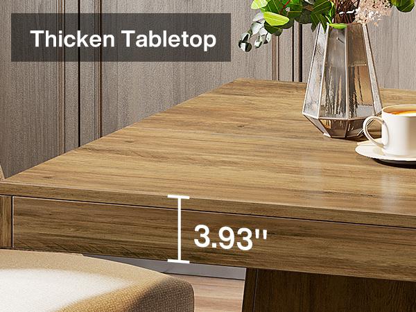 LITTLE TREE Square Dining Table for 4, 31.5-Inch Small Kitchen Table with Sturdy Pedestal Base, Farmhouse Dinner Table for Dining Room, Living Room, Kitchen