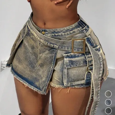 Plus Size Women's Vintage Wide Leg Denim Shorts, Casual Daily Wear, Comfortable Fitted Design, Perfect for Everyday, Boyfriend Denim Shorts