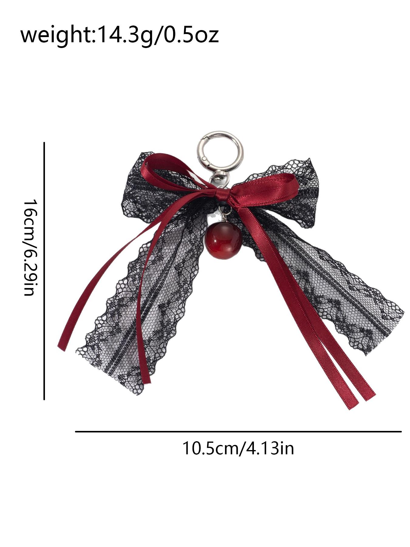 Christmas gift dark elegant lace pendant, niche exquisite simple exquisite, Gothic sweet black lace exquisite pendant, fashion versatile simple classic design, suitable for daily travel, small gifts, Bag Pendant Keychain Fashion Accessory