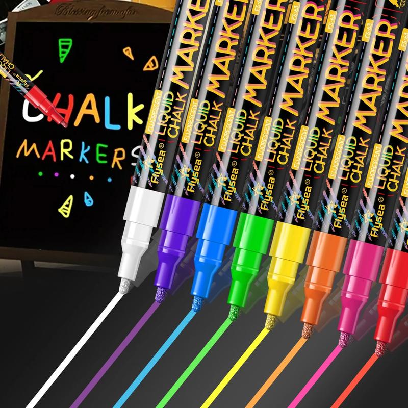 Liquid Chalk Marker, 8 Colors Luminous Pen, Led Pen, Fluorescent Luminous Pen, Advertising Pen, DIY Craft Pens, School Supplies, Coloring Markers