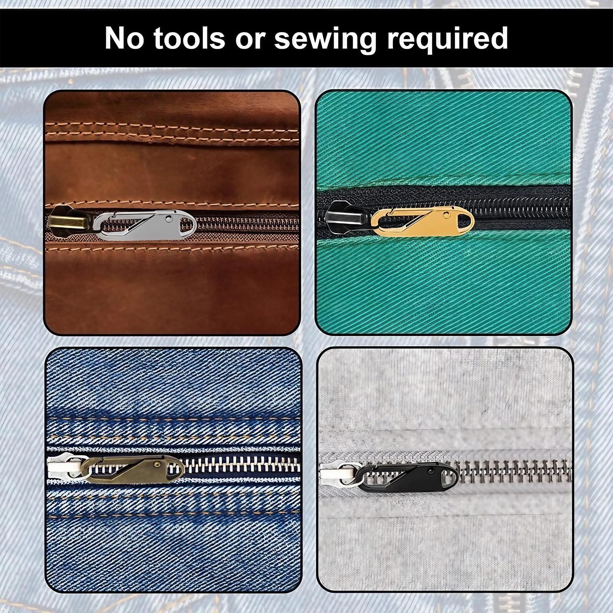 No-Tool Installation 5-Pack Alloy Zipper Pull Replacement, Universal Repair Kit for Luggage Backpacks Jackets Shoes, Anti-Drop Wear-Resistant Zipper Slider Fix, Durable Metal Zipper Repair Accessories