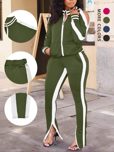 Women Casual 2 Piece Outfit Long Pant Set Sweatsuits Tracksuits Sweatsuit Sets