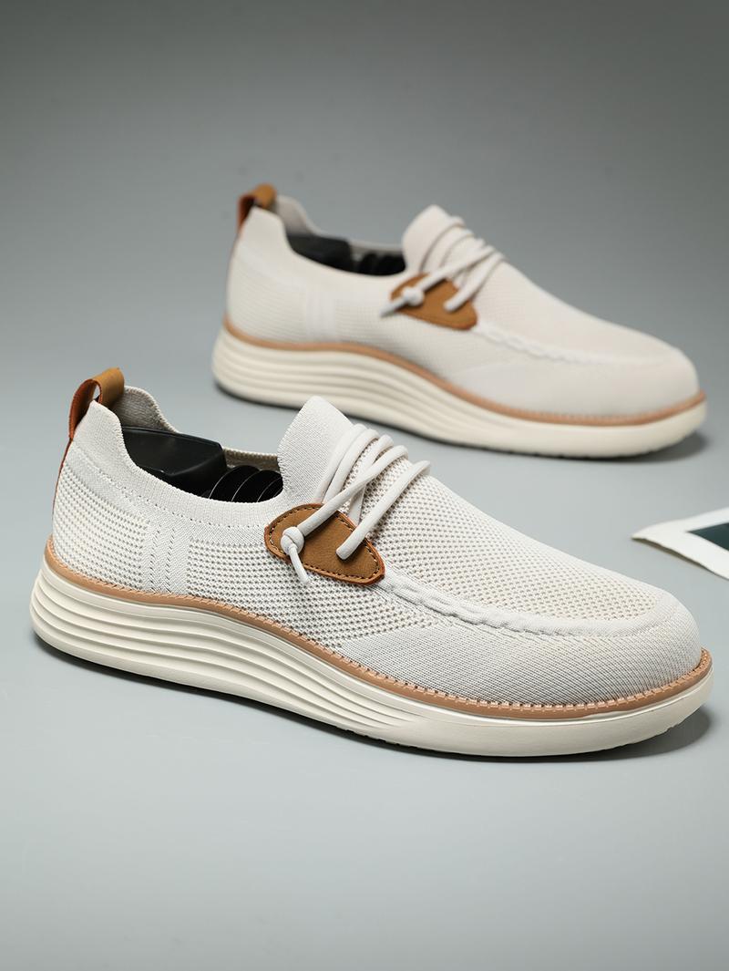 Men's Mesh Sneakers Oxfords Business Casual Walking ShoesTennis Comfortable, Lightweight Comfortable Sports Running Shoes，Knitted Mesh Breathable And Comfortable Platform Sneakers