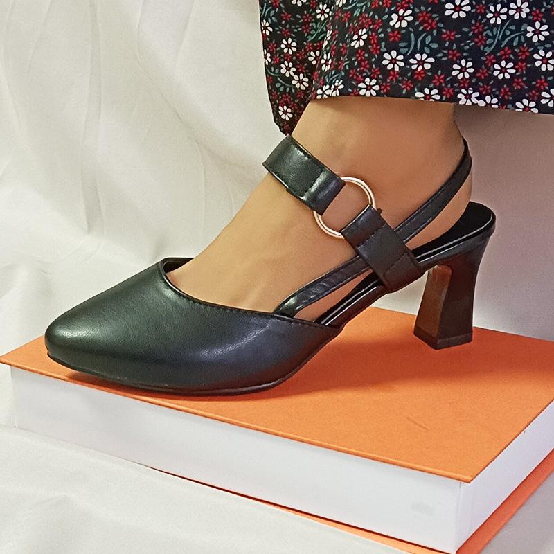 High Heeled Sandals Women Large Size Closed Toe Sandals Women Shoes Single Shoes Size 35 to 41