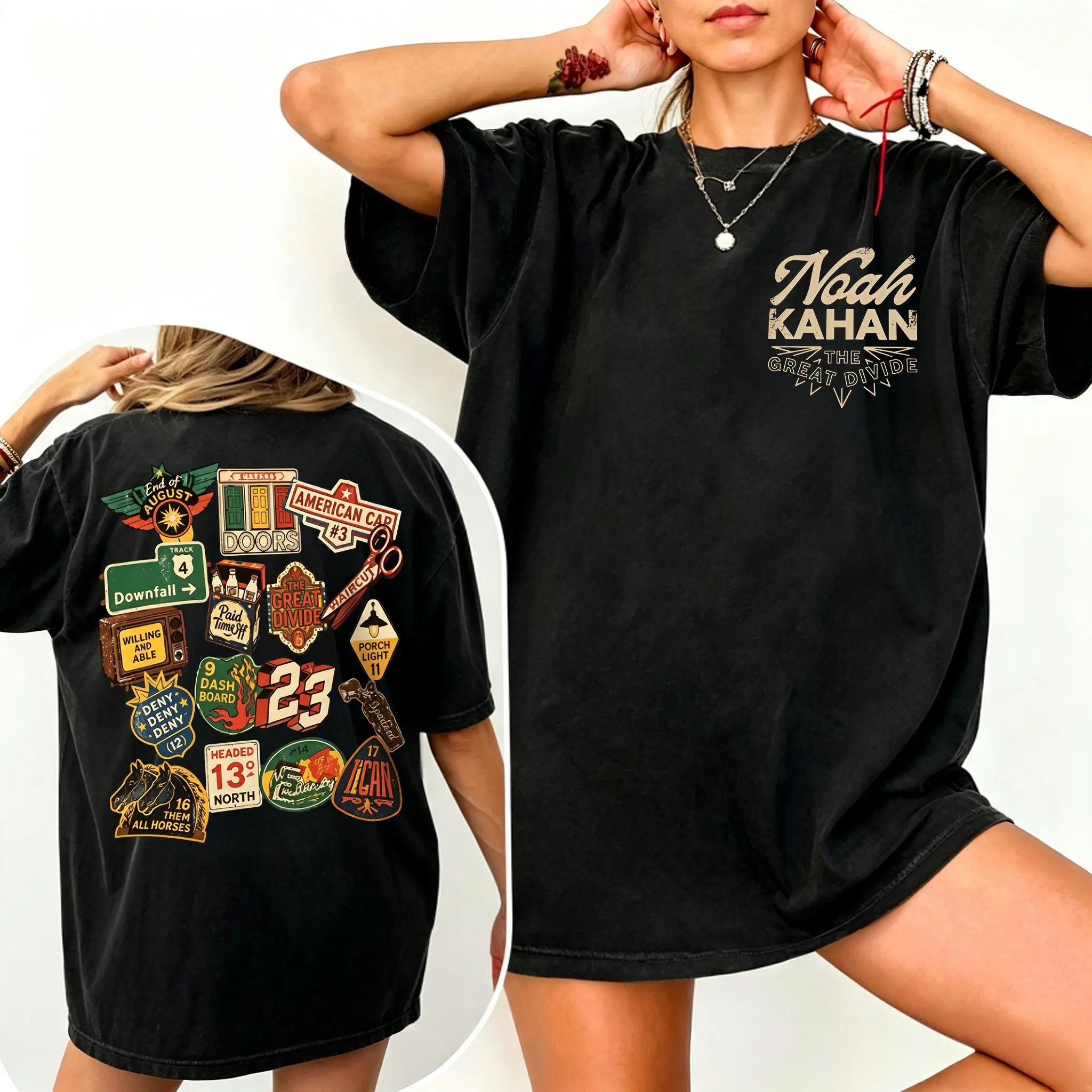 Noah Kahan Shirt, Indie Folk Concert Tee, Comfort Colors T-Shirt, Porch Light Song Shirt, Back Print Unisex Tee