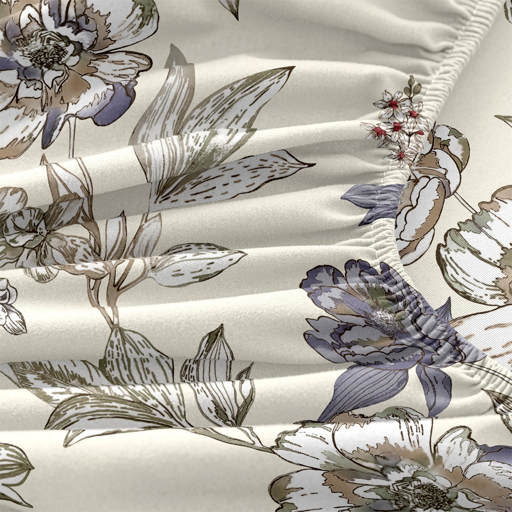 Floral Pattern Bedding Set, 3 Counts/set Including 1 Count Fitted Sheet & 2 Counts Pillowcase without Filler, Soft Comfortable Bedding Set for Bedroom, Decorative Bedsheet Sets