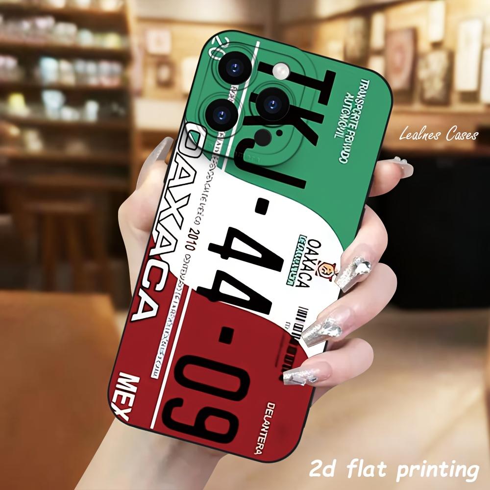 Luxurious and niche Oaxaca license plate, printed matte black, drop-resistant, durable, suitable for iPhone 17/16/15/14/13/12/11/X/XS/XSMAX/12.13 MINI/16E/17E, perfect as a holiday gift for friends, family, or yourself,back to school,back to school haul