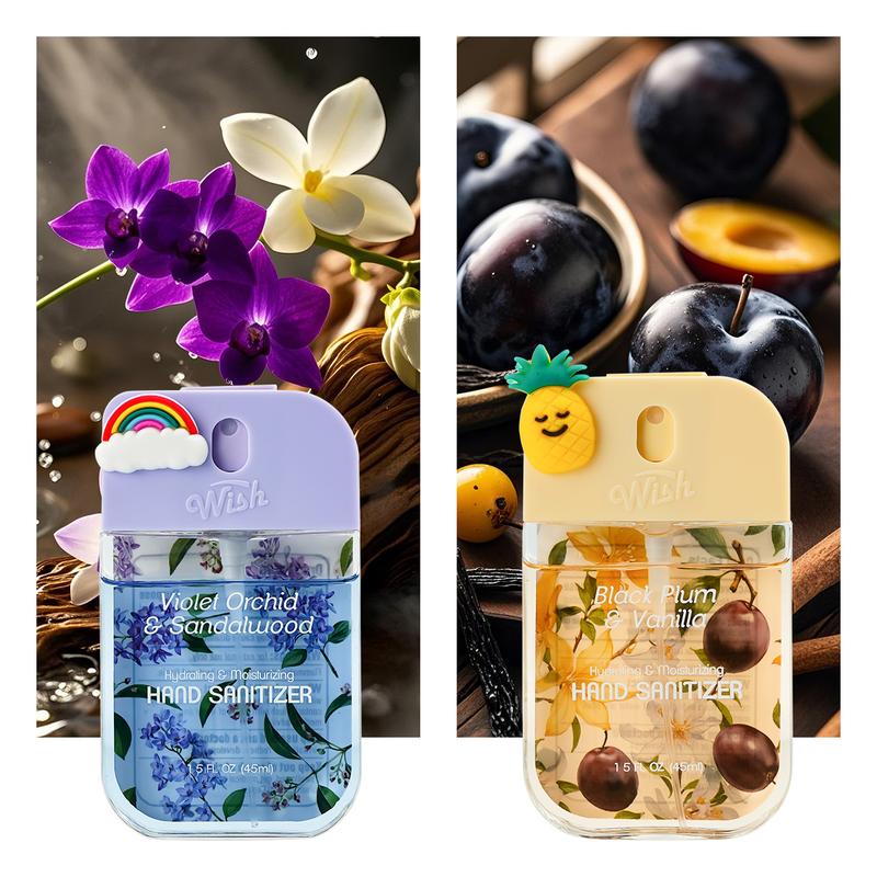 Wish Cute Gift Box Set Power Mist Hydrating Hand Sanitizer Spary Fragrance，Portable，leaves hands sanitized, hydrated, and delicately scented，Perfect For Dating, Daily Life, Gift Giving，Travel Size，DIY charm，Can be placed in the pocket, or bag